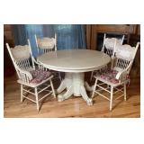 Very Pretty White Wooden Table and 4 Chairs