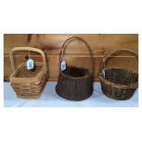 Trio of Various Woven Baskets