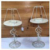 Pair of Metal Candlesticks-Need Small Shades