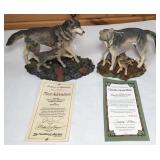 Pair of Pretty Wolf Statues