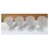 4 Pc Indiana Glass Frosted Tulip Style Sundaes