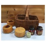 Large Basket Full of Various Candles