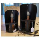 Pair of Vt Metal Scoop Lanterns