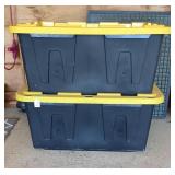 Pair of 27 Gallon Heavy Duty Totes w/ Lids