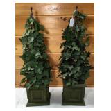 Pair of Cute Topiary Decor