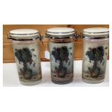 Decorative Grape Motif Canisters