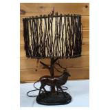 Rustic Farmhouse Antlered Deer Lamp-27 inches
