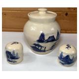 Vtg Paul Storie Stoneware Canister/Shaker