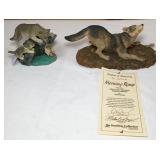 Nice Pair of Wolf Statues
