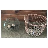 Large and Small Metal Egg Baskets