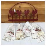 Metal 22 Inch Rooster Hook Rack-Towels