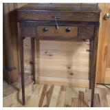 Amazing Tall Wooden Table with Marble Slab Inside