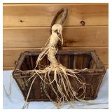 Pretty Rustic Bark Basket w/ Vine Handle