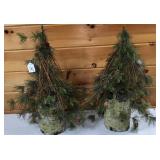 Pair of Small Pine Tree Decor-22 inches tall