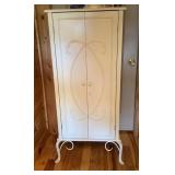 Cute White Cabinet w/ Metal Legs-24x12x54 Inches