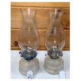 Pair of Vtg Oil Lamps