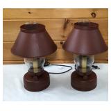 Pair of Metal Electric Lantern Style Lamps