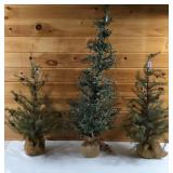Trio of Pine Tree Decor