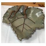 Large Leaf Pottery Dish-J Shamblin-13x14 INches