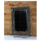 Pretty Wrought Iron Bird Mirror-20x31 Inches