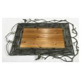 Pretty Wrought Iron Bird Mirror-20x31 Inches