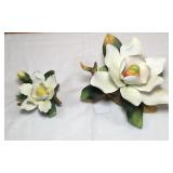Pair of Andrea by Sadek Porcelain Magnolias