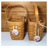 Pair of Small Longaberger Square Baskets