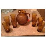 Vtg Anchor Hocking Milano Pitcher/Glasses