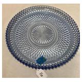 Indiana Blue Glass Diamond Serving Plate