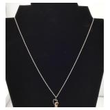 17 Inch Sterling Silver heart Pendant Chain