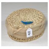 Stunning Vintage Hardesty Straw Pillbox Hat