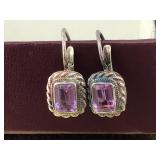 Pretty Amethyst Sterling Silver Earrings