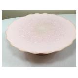 Amazing 1960s Fenton Pink Milk Glass Cake Plate