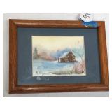 'M. Hayes' Small Framed Watercolor Painting