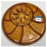Beautiful Amber Indiana Deviled Egg Plate