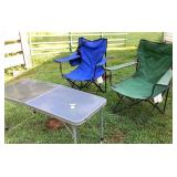 Pair of Folding Chairs and Camping Table