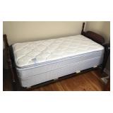 Pretty Vtg Twin Dark Wood Bed