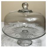 Pretty Glass Cake Stand with Cover