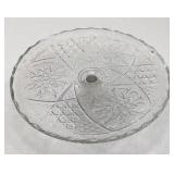 Vtg Indiana Glass :Rosette/Pinwheel' Cake Plate