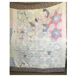 Antique Hand Sewn Patchwork Quilt-Some Cond. Issue