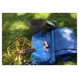 Tarps/cords/ash bucket