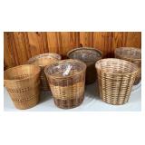 Several Woven Waste Baskets