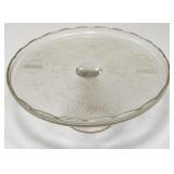 Vtg Jeanette 'Glass Harp' Cake Pedestal