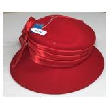 Very Pretty Red Dress Hat w/Flowers