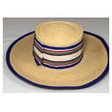 Beautiful Betmar Straw Hat with Striped Ribbon