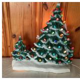 Vtg Ceramic Light Up Christmas Trees
