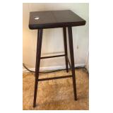 Vtg Tall Wooden Square Top Table-17x17x39 Inches