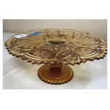 Imperial Glass Amber Glass Cake Pedestal