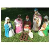 6 Piece Vintage Nativity Blow Molds-No Manger