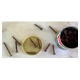 Coffee Can of Pre War Railroad Nail w/ Dates